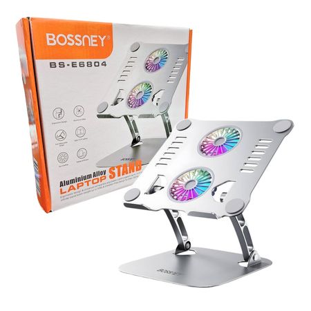 Soporte para Laptop con dos Ventiladores Ajustable y Antideslizante Bossney BS-E6804