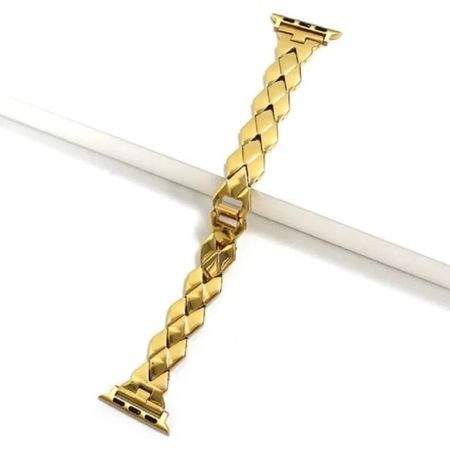 Correa de acero inoxidable para apple watch Glam 42 44 45 49mm dorado