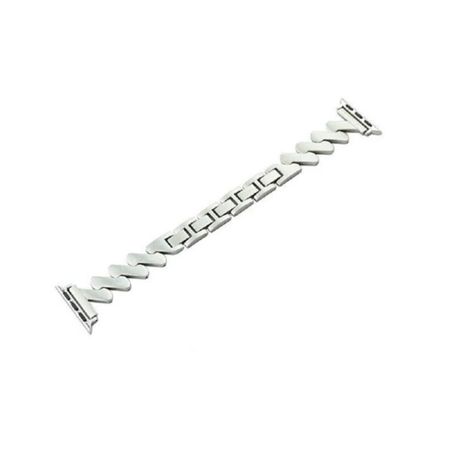 Correa de acero inoxidable para apple watch Zigzag 42 44 45 49mm plateado