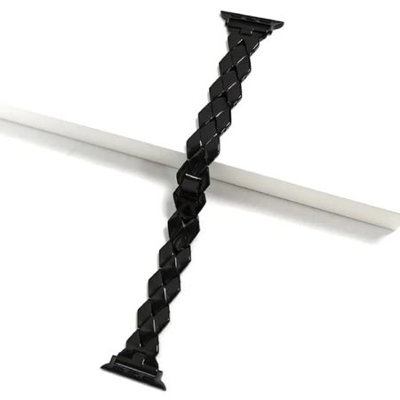 Correa de acero inoxidable para apple watch Glam 42 44 45 49mm negro