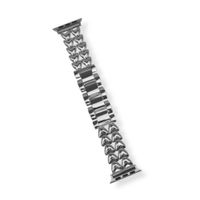 Correa doble corazon de acero watch 42 44 45 46 49mm plateado
