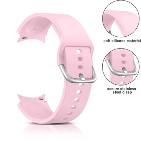 Correa de silicona samsung watch 4  5  5 pro  6  7  fe  pink