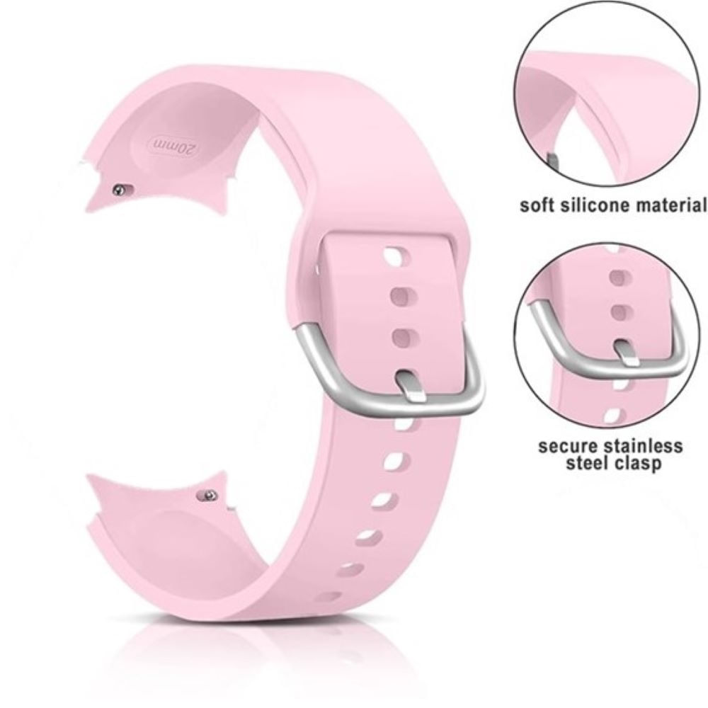 Correa de silicona samsung watch 4  5  5 pro  6  7  fe  pink