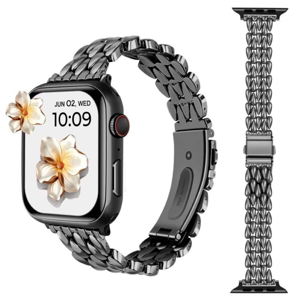 Correa Para Applewatch Y Watch Acero Rice 42 44 45 49mm Negro