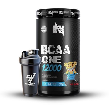 Aminoácido Bcaa One 12000 1Kg Fruit Punch + Shaker