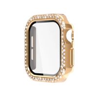 Bumper case doble piedras brillo para smartwatch de 44mm oro