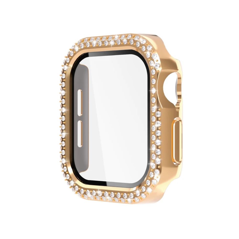 Bumper case doble piedras brillo para smartwatch de 49mm oro