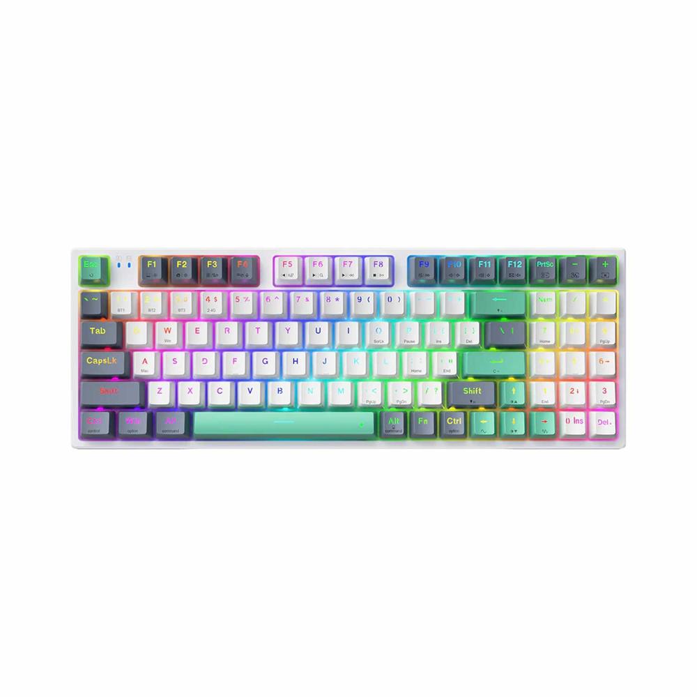 Teclado Gamer Machenike K500 Pro-B94 RGB Tri-modo BT Sp Mechanical Gray