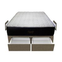 Cama Pocket Vip + 4 Cajones 2 Plz + 2 almohadas - Beige Oscuro
