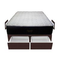 Cama Pocket Vip + 4 Cajones 2 Plz + 2 almohadas - Chocolate