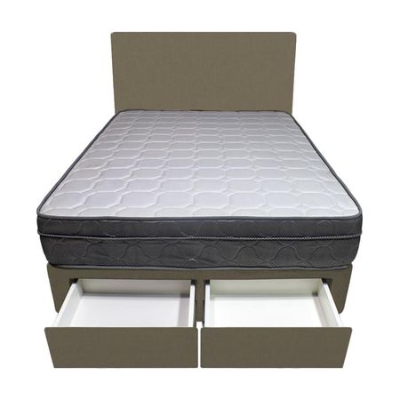 Dormitorio Turin + 2 Cajones 1.5 Plz + Cabecera - Beige Oscuro
