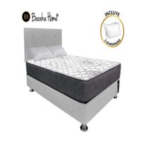 Dormitorio Luton 2 Plz + 2 Almohadas - Gris Claro