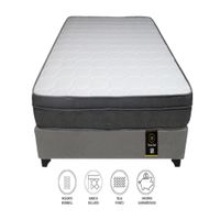 Cama Turin 2 Plz + 2 almohadas - Gris Oscuro