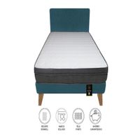 Dormitorio Turin Slim 2 Plz + Cabecera + Almohadas - Cobalto
