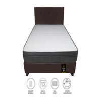 Dormitorio Turin 2 Plz + Cabecera + 2 Almohadas - Chocolate