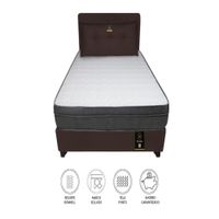 Dormitorio Turin 2 Plz + Cabecera Ajustable + Cojín - Chocolate