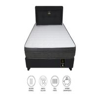 Dormitorio Turin 2 Plz + Cabecera Ajustable + Cojín - Negro