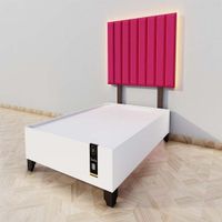 Dormitorio Enns + Cabecera Led Córdoba 2 plz - Rojo y Blanco