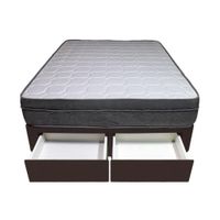 Cama Turin + 2 Cajones 2 Plz + 2 almohadas - Chocolate