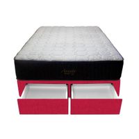 Cama Pocket Vip + 2 Cajones 2 Plz + 2 almohadas - Rojo