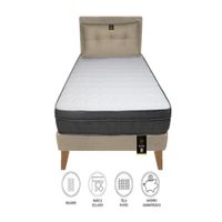 Dormitorio Turin Slim 2 Plz + Cabecera + CojÍn - Beige Claro
