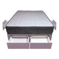 Cama Turin + 4 Cajones 2 Plz + 2 almohadas - Lila