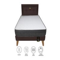 Dormitorio Turin Slim 2 Plz + Cabecera + Cojín - Chocolate