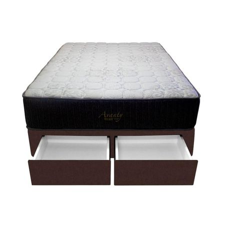 Cama Pocket Vip + 2 Cajones 2 Plz + 2 almohadas - Chocolate