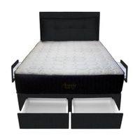 Dormitorio Pocket Vip + 4 Caj. 1.5 Plz + Cabecera + Cojin - Negro