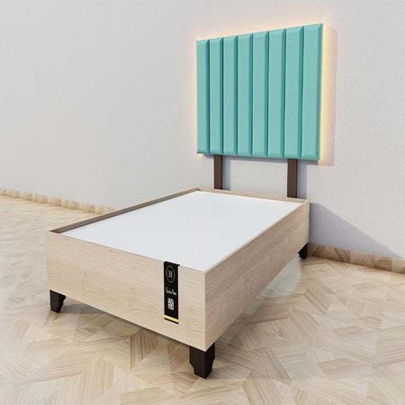 Dormitorio Enns + Cabecera Led Córdoba 1.5 plz - Jade y Damasco