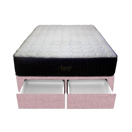 Cama Pocket Vip + 2 Cajones 1.5 Plz + 2 almohadas - Rosado