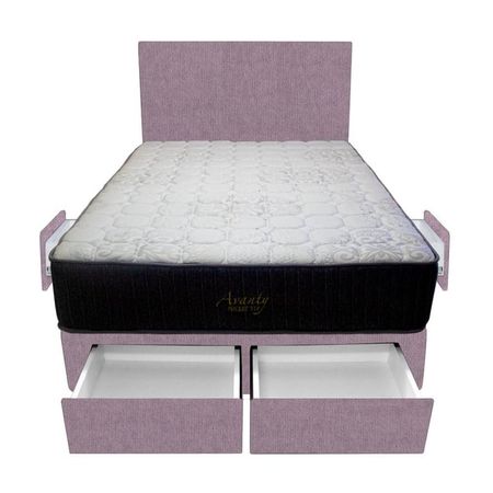 Dormitorio Pocket Vip + 4 Cajones 1.5 Plz + Cabecera - Lila