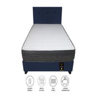 Dormitorio Turin 1.5 Plz + Cabecera + 1 Almohada - Azul Marino