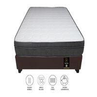Cama Turin 1.5 Plz + 2 Almohadas - Chocolate