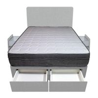 Dormitorio Turin + 4 Cajones 1.5 Plz + Cabecera - Gris Claro