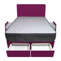 Dormitorio Turin + 4 Cajones 1.5 Plz + Cabecera - Purpura