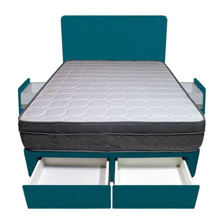 Dormitorio Turin + 4 Cajones 1.5 Plz + Cabecera - Cobalto