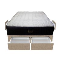 Cama Pocket Vip + 4 Cajones 1.5 Plz + 1 almohada - Beige Claro