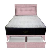 Dormitorio Pocket Vip +2 Caj. 1.5 Plz + Cabecera +Cojin - Rosado