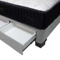 Dormitorio Pocket Vip + 4 Cajones 2 Plz + Cabecera - Gris Claro