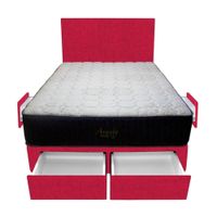 Dormitorio Pocket Vip + 4 Cajones 2 Plz + Cabecera - Rojo