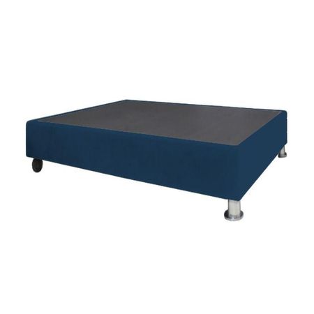 Base De Cama Luton con Ruedas 1.5 plz - Azul Marino