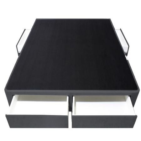 Base de Cama Wels 4 Cajones King Americano - Gris Oscuro