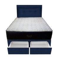 Dormitorio Pocket Vip + 2 Caj. 2 Plz + Cabecera + Cojin - Azul Marino