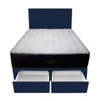 Dormitorio Pocket Vip + 2 Cajones 1.5 Plz + Cabecera - Azul Marino