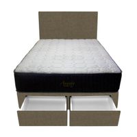 Dormitorio Pocket Vip + 2 Cajones 1.5 Plz + Cabecera - Beige Oscuro