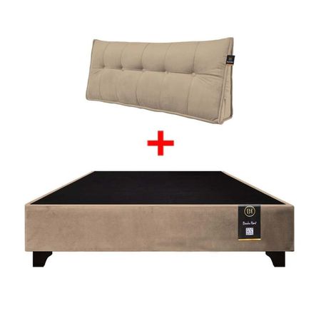 Base de Cama Luton + Cojin de Respaldo Bitola 1.5 Plz - Beige Claro