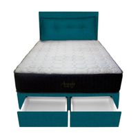 Dormitorio Pocket Vip +2 Caj. 1.5 Plz + Cabecera +Cojin - Cobalto
