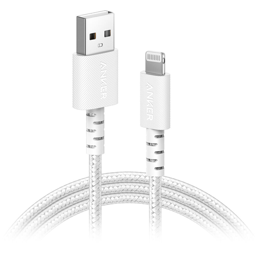 Cable Trenzado ANKER Powerline Select+ USB-A a Lightning (10', Blanco) - Soporte USB 2.0, Transferen