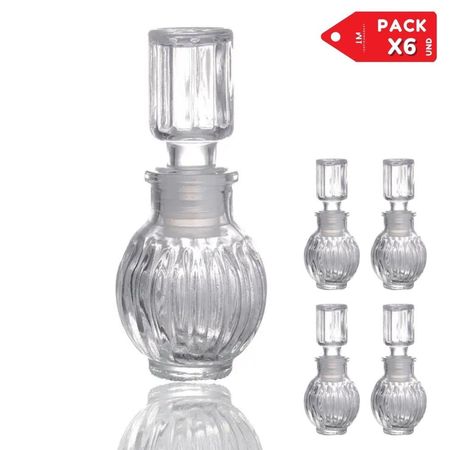 Frasco de Aceite Vinagre Especias Whisky Calabaza de Vidrio 150ml Pack x6